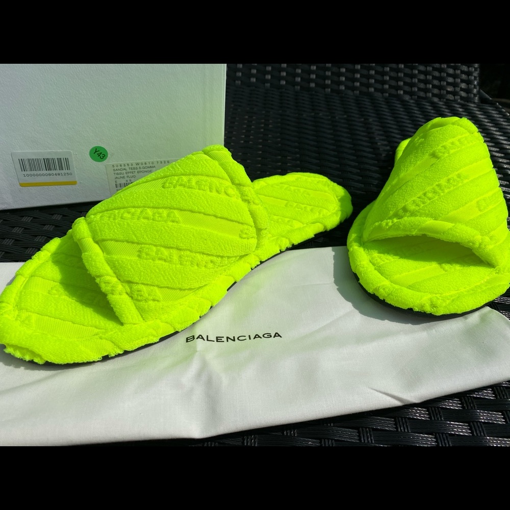 Balenciaga Yellow Slippers